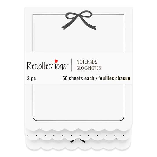 5" Black Bows List Notepads, 3ct. by Recollections™